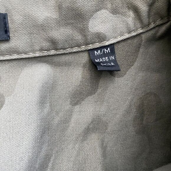 ATM Stretch Cotton Collared Shirt Dress Sage Camo Size Medium Casual - Picture 6 of 6